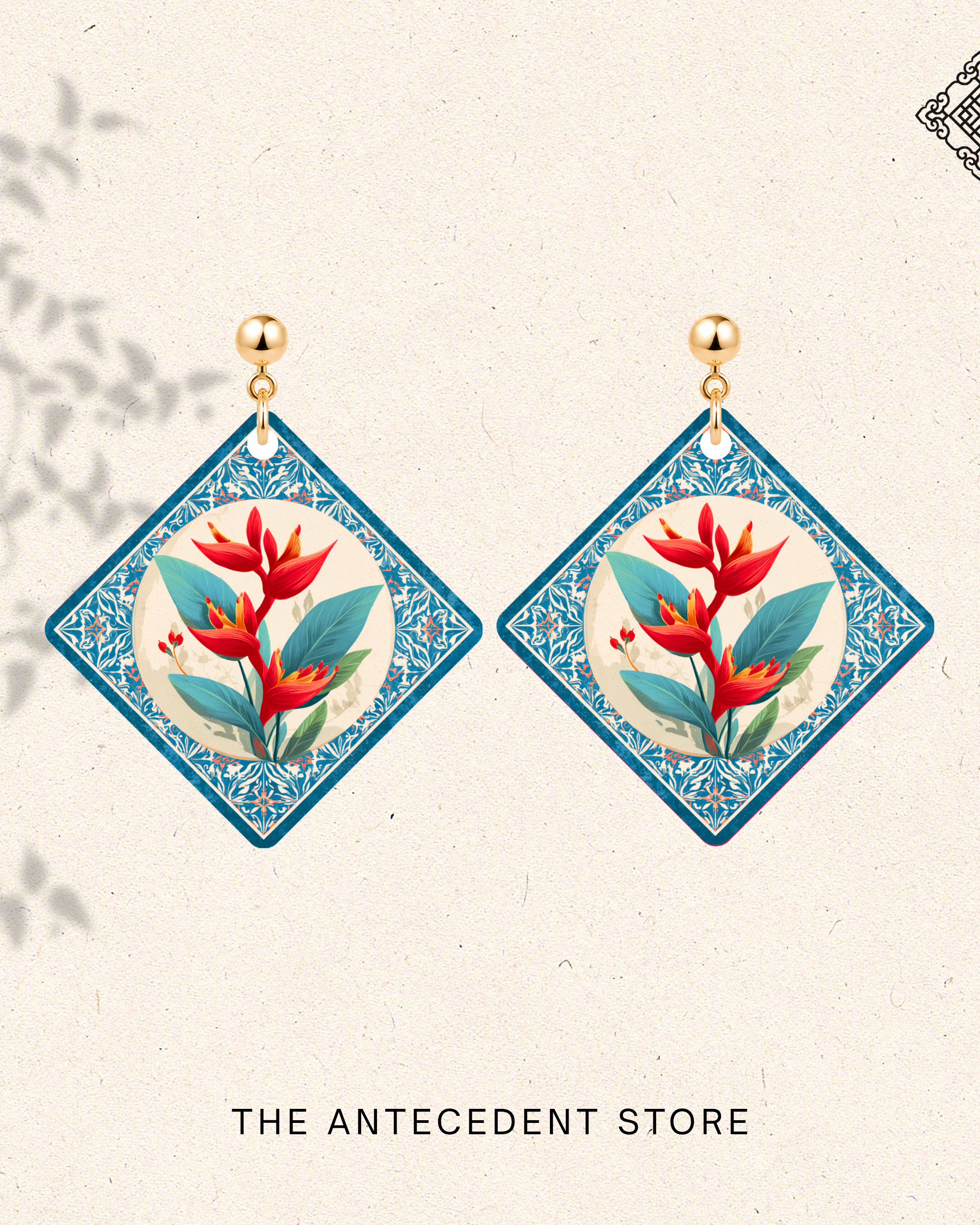 THE ANTECEDENT STORE | Heliconia Tile Earrings