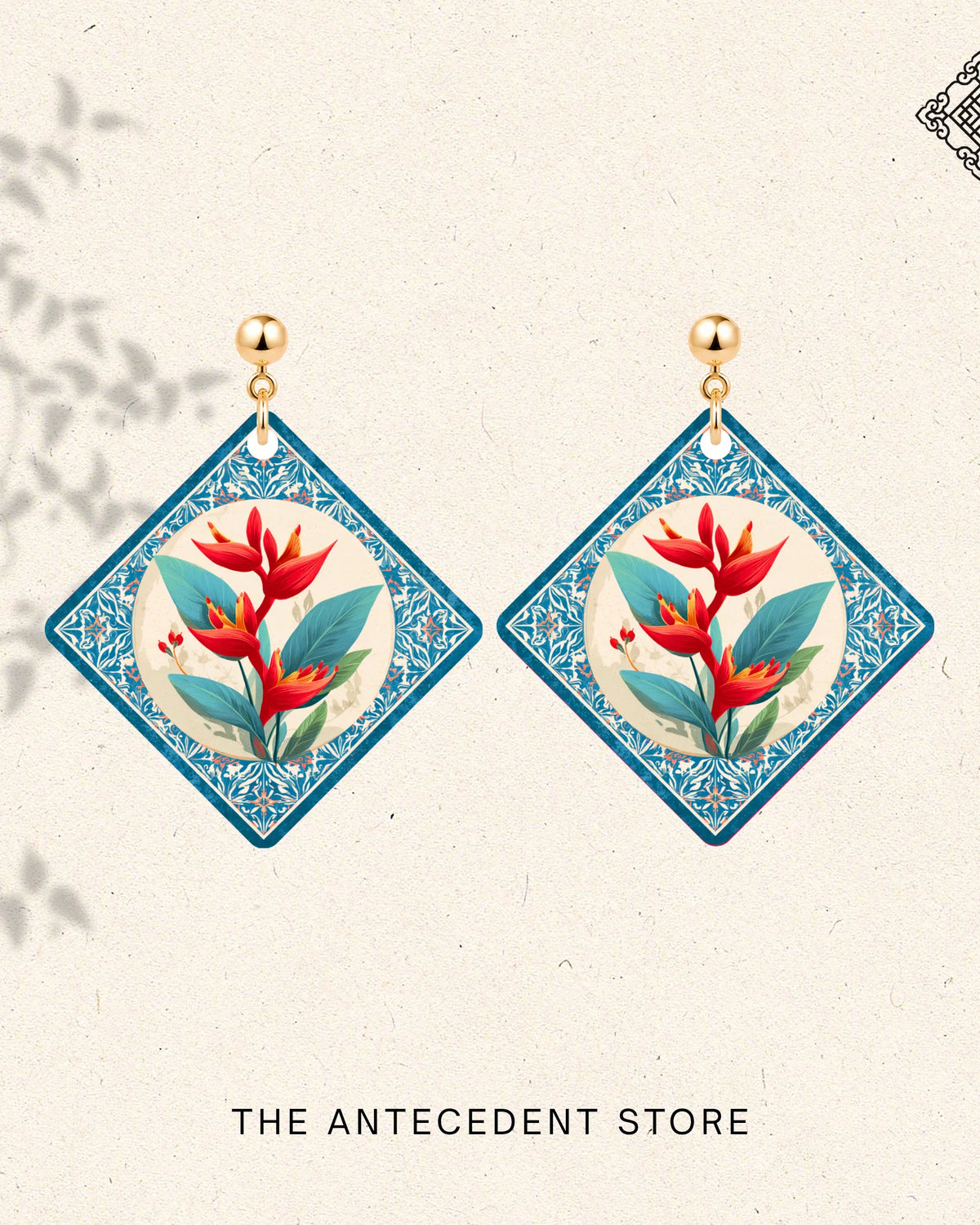 THE ANTECEDENT STORE | Heliconia Tile Earrings