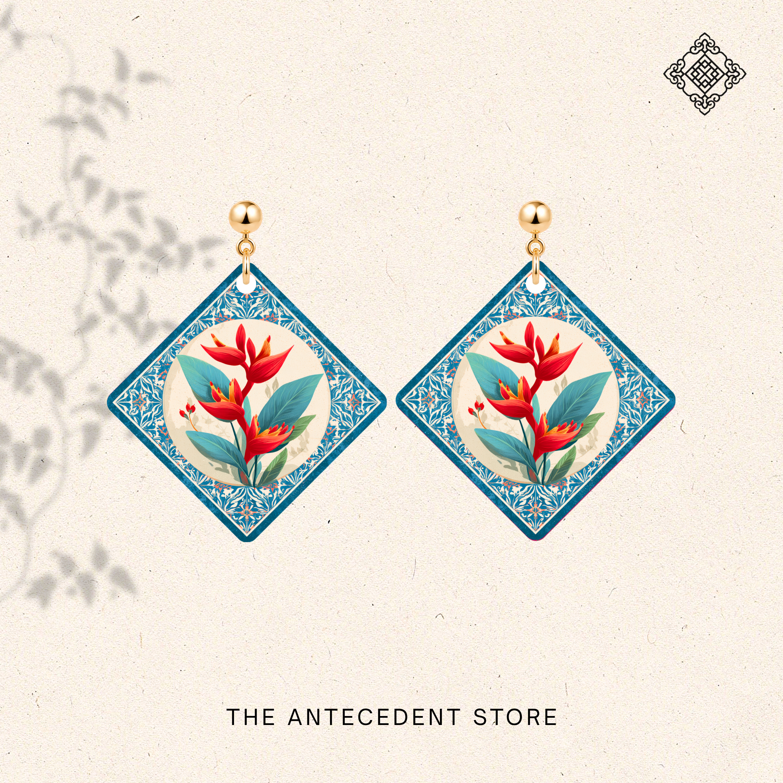 THE ANTECEDENT STORE | Heliconia Tile Earrings