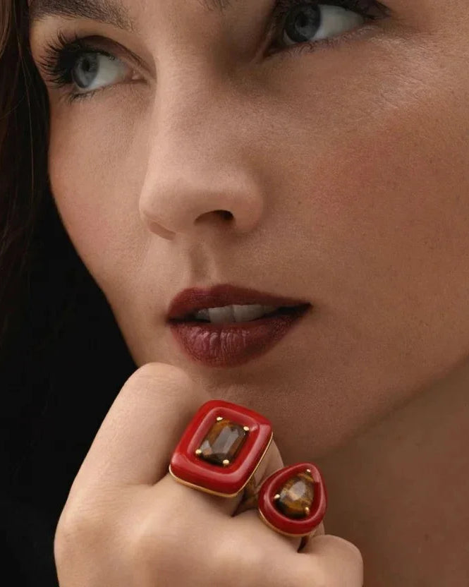BOHEME BY VERO | Drops Ring | Tanzanite & Carnelian
