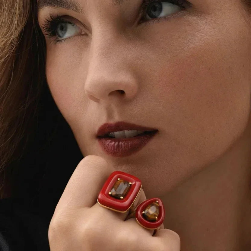 BOHEME BY VERO | Drops Ring | Tanzanite & Carnelian