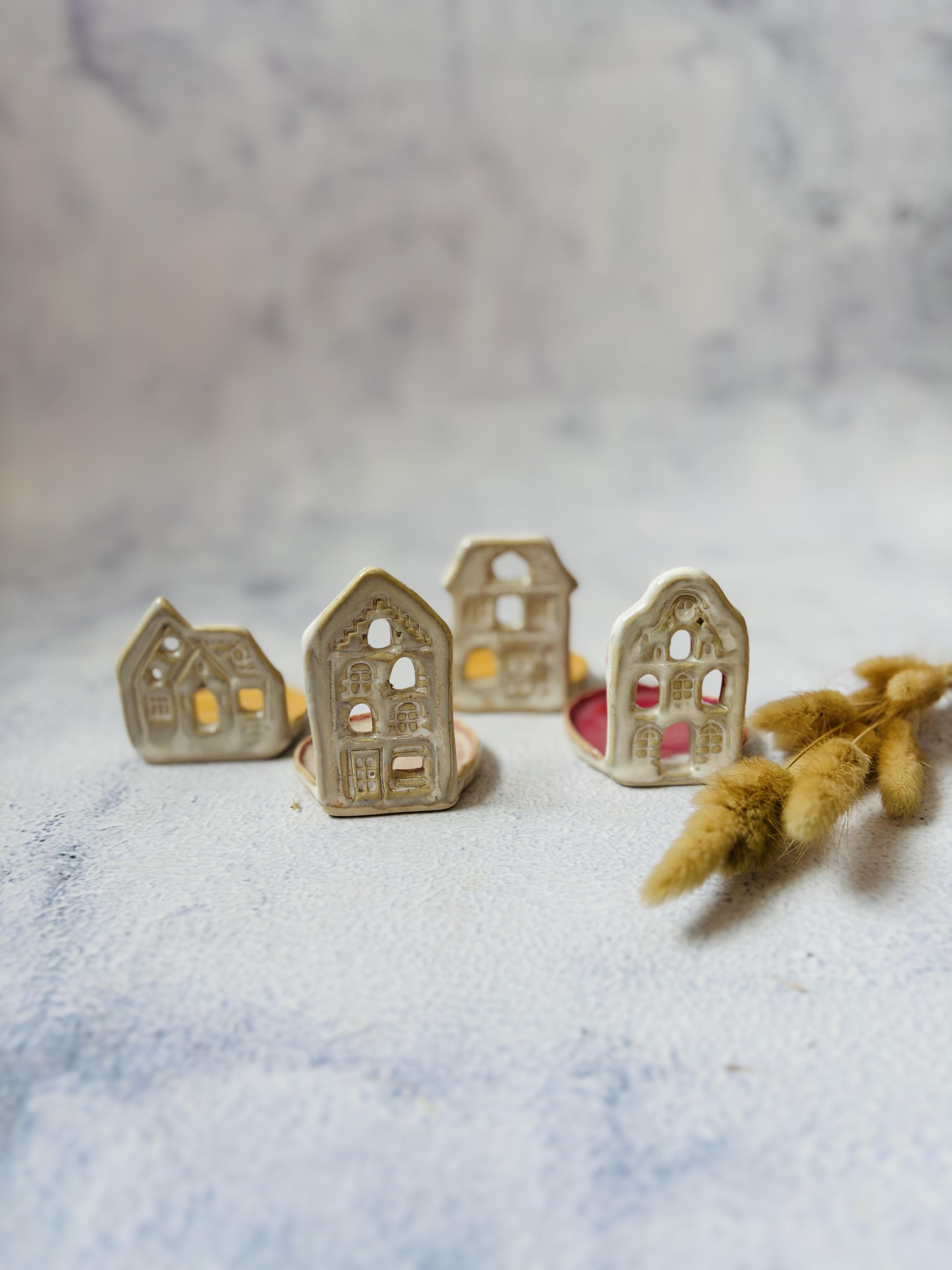 CERAMICS BY JAS | 20. Handmade Ceramic House Tealight Holder - Set of 5