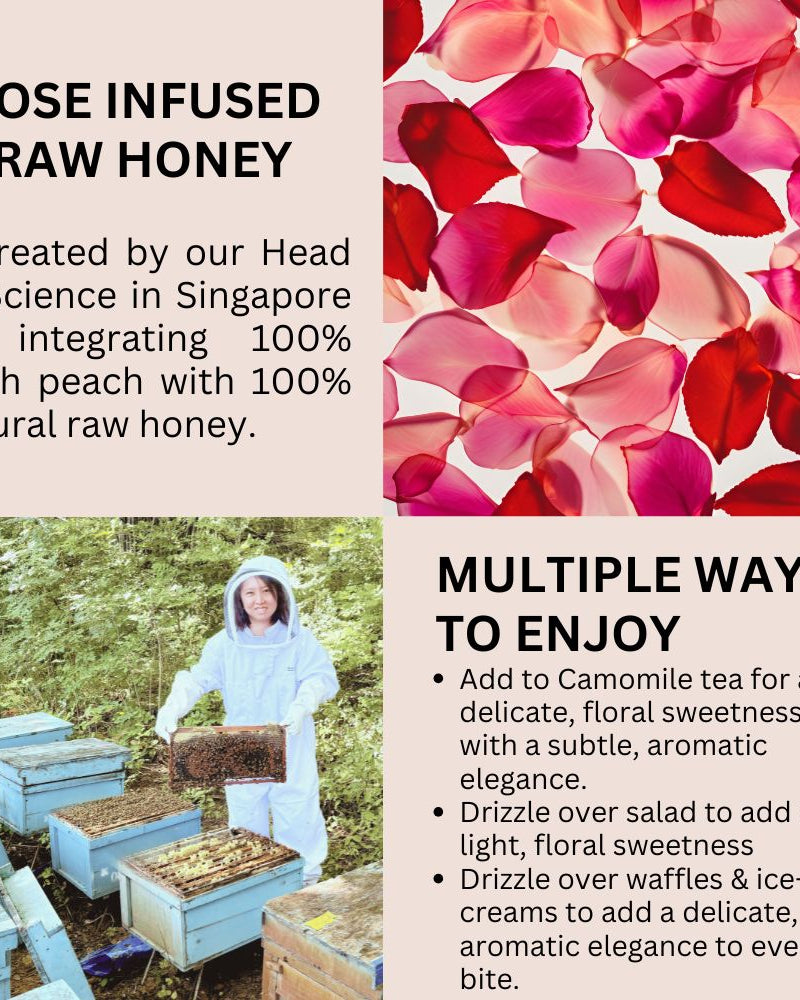 HIVES KEEPER | Infused Raw Honey (with Gift Box) - Rose Infused Raw Honey (Limited Honey Edition)