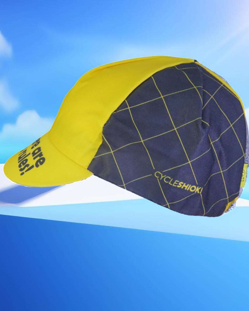 A DESIGN BY TAKACHYA | Cycling Cap - Googly Eyes Checkered Yellow