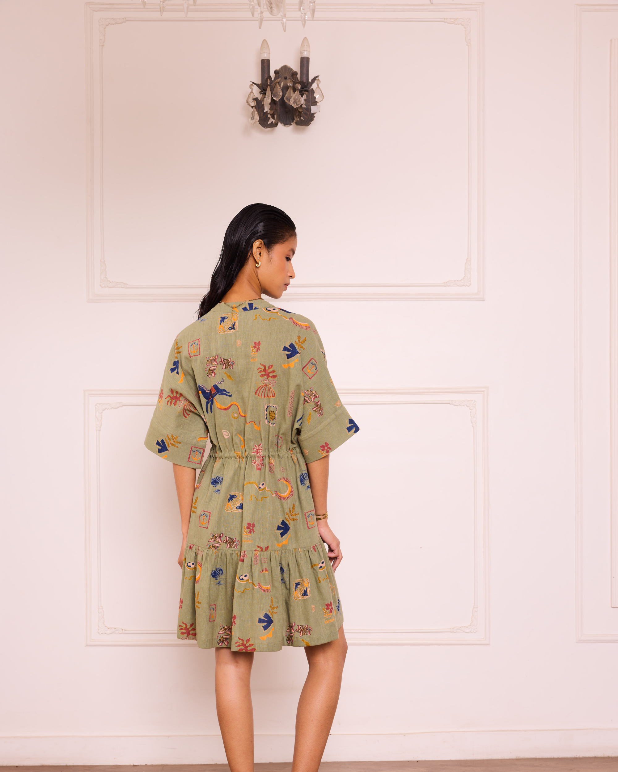 SUI | Seaside Bloom Handspun Handwoven Organic Cotton Dress