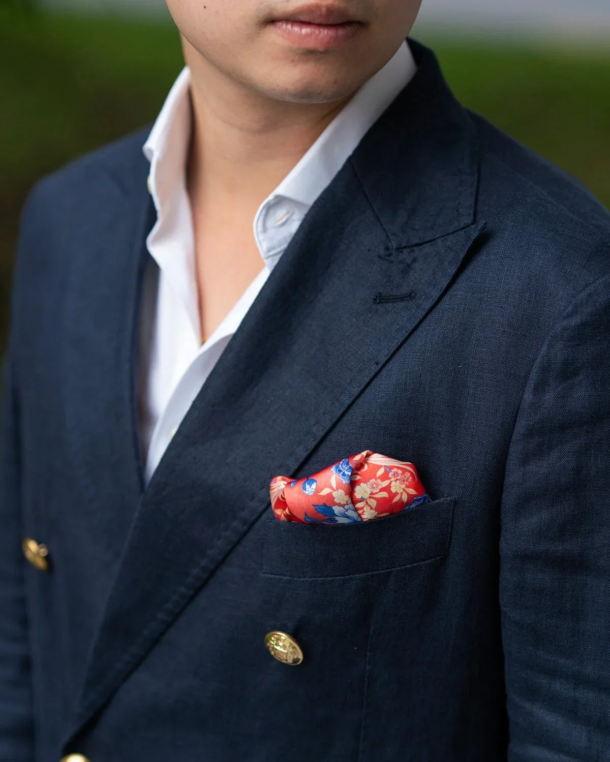 SINGLAPA | Birds & Butterfly Pocket Square