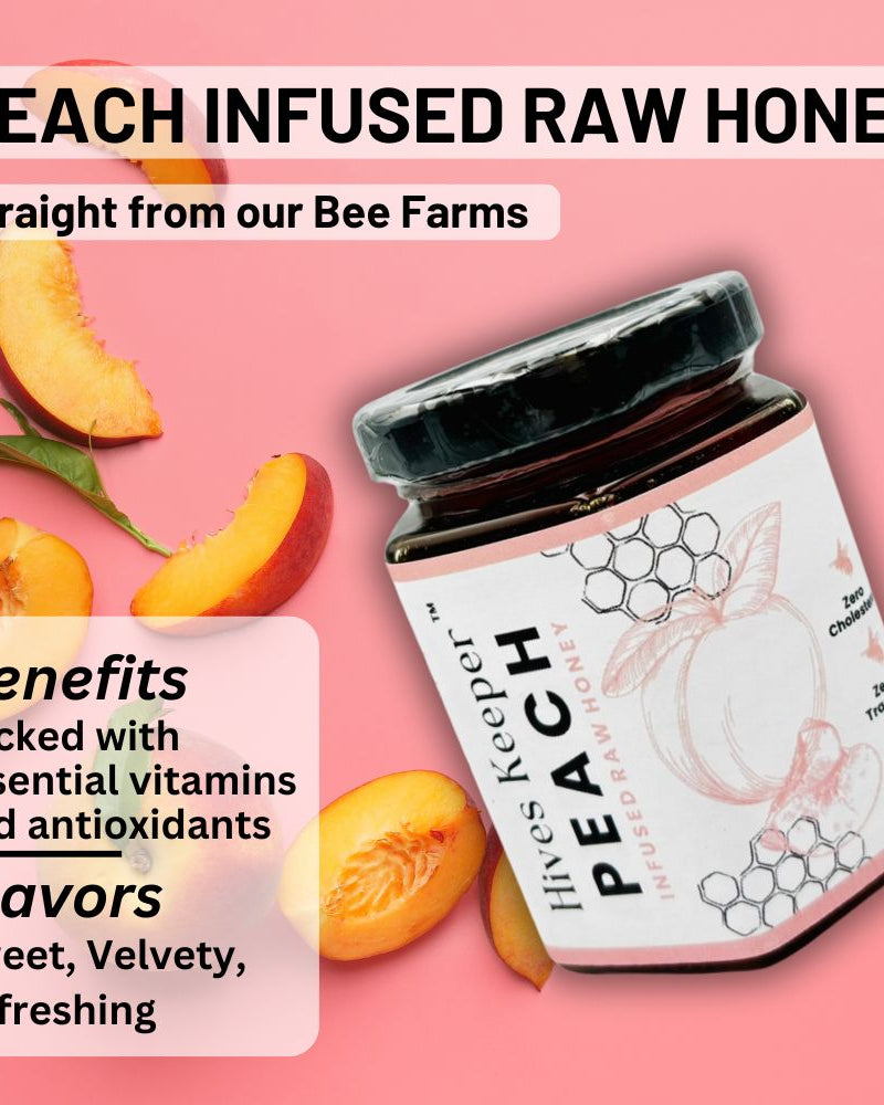 HIVES KEEPER | Infused Raw Honey (with Gift Box) - Peach Infused Raw Honey