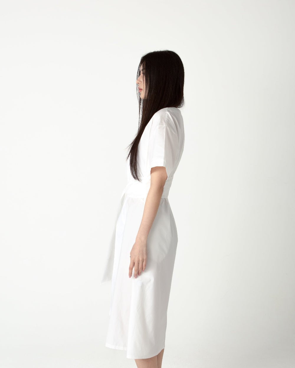 SAERO COLLECTIVE | Wrapline Dress | White