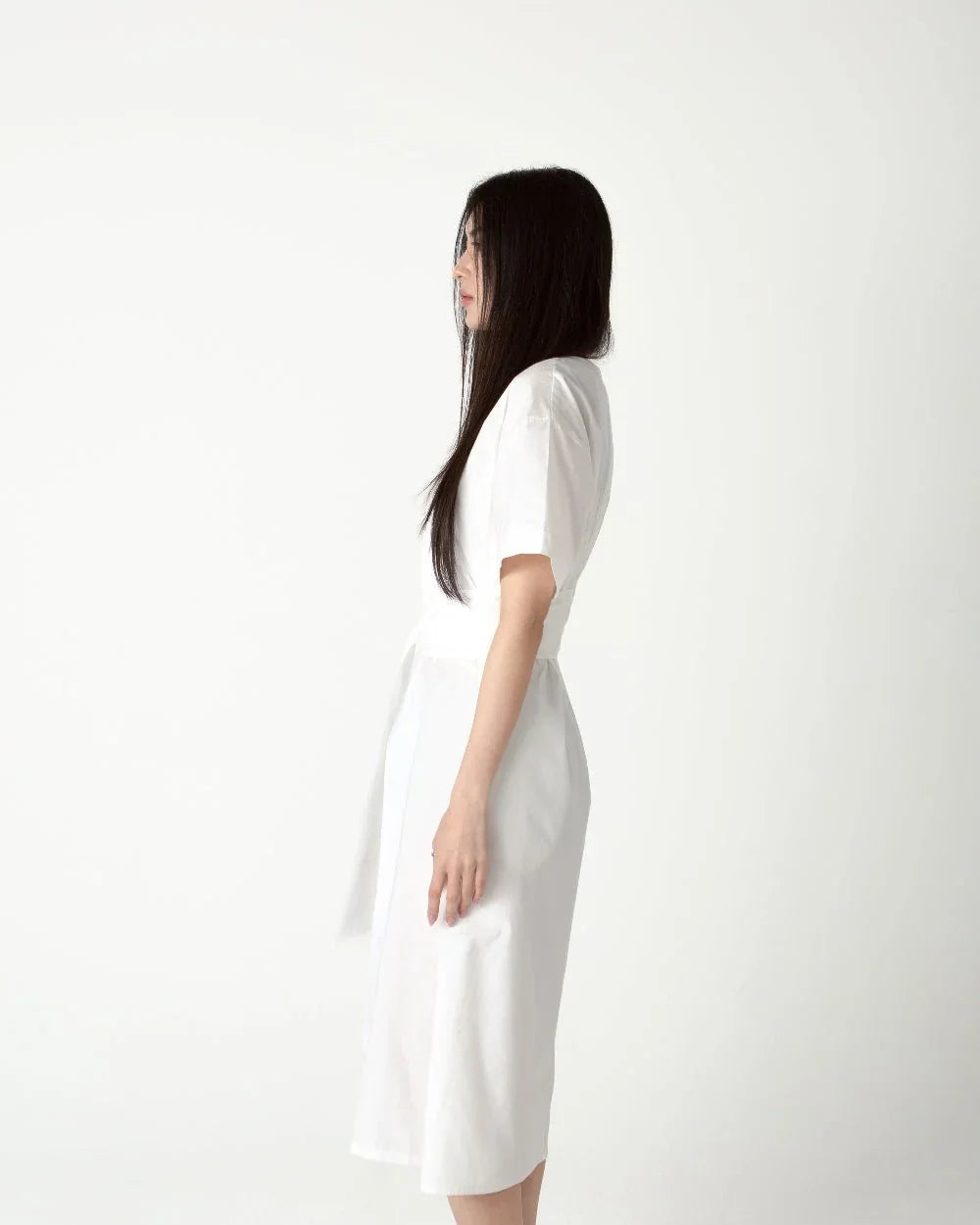 SAERO COLLECTIVE | Wrapline Dress | White