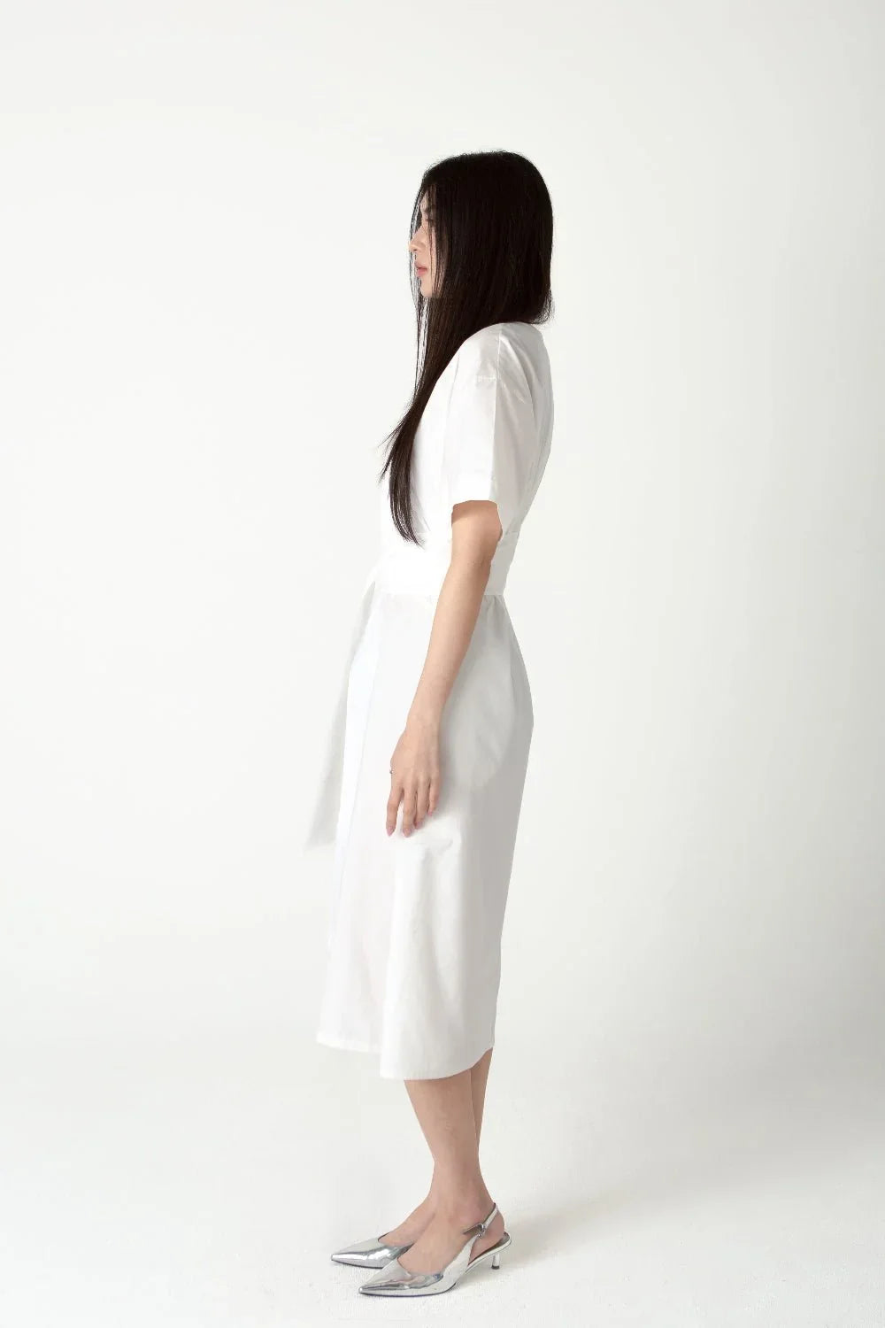 SAERO COLLECTIVE | Wrapline Dress | White
