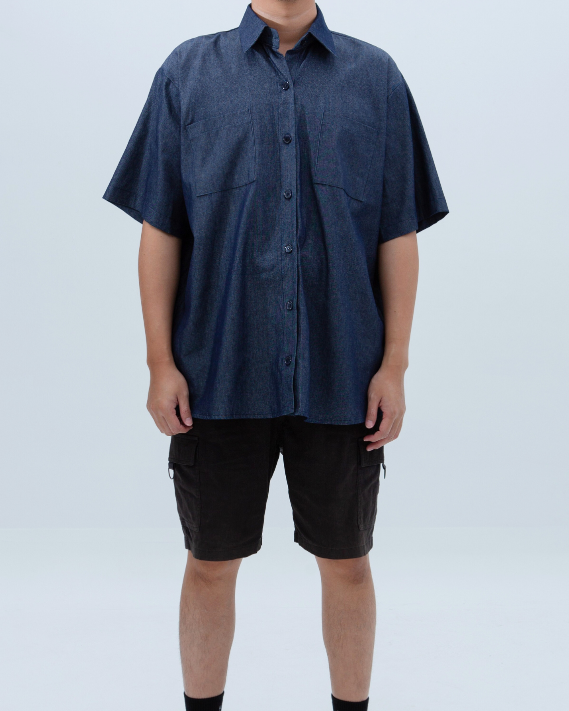SAERO COLLECTIVE | Denim Short Sleeve Shirt | Blue