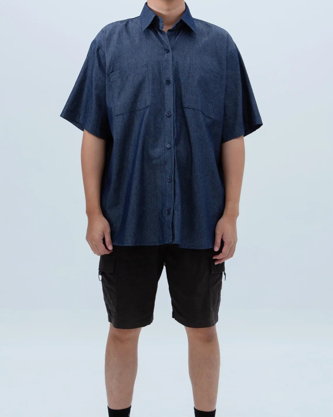 SAERO COLLECTIVE | Denim Short Sleeve Shirt | Blue