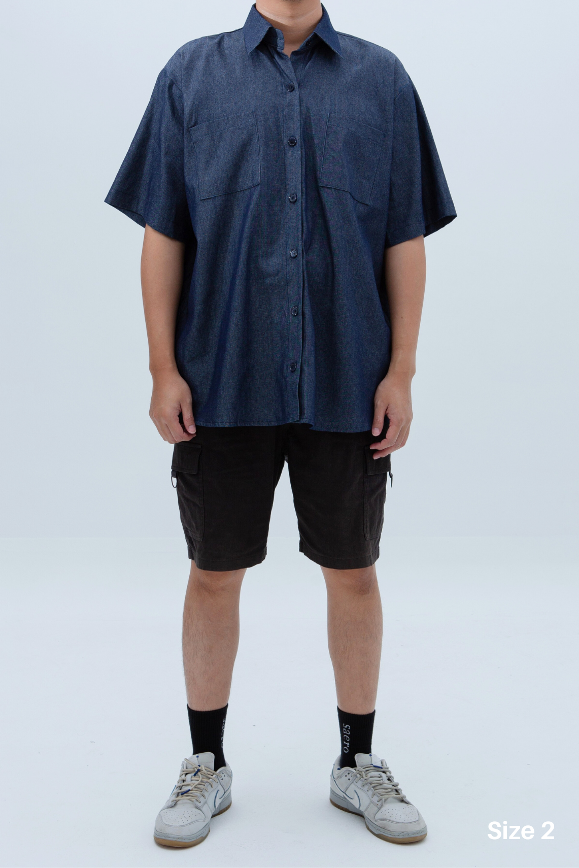 SAERO COLLECTIVE | Denim Short Sleeve Shirt | Blue