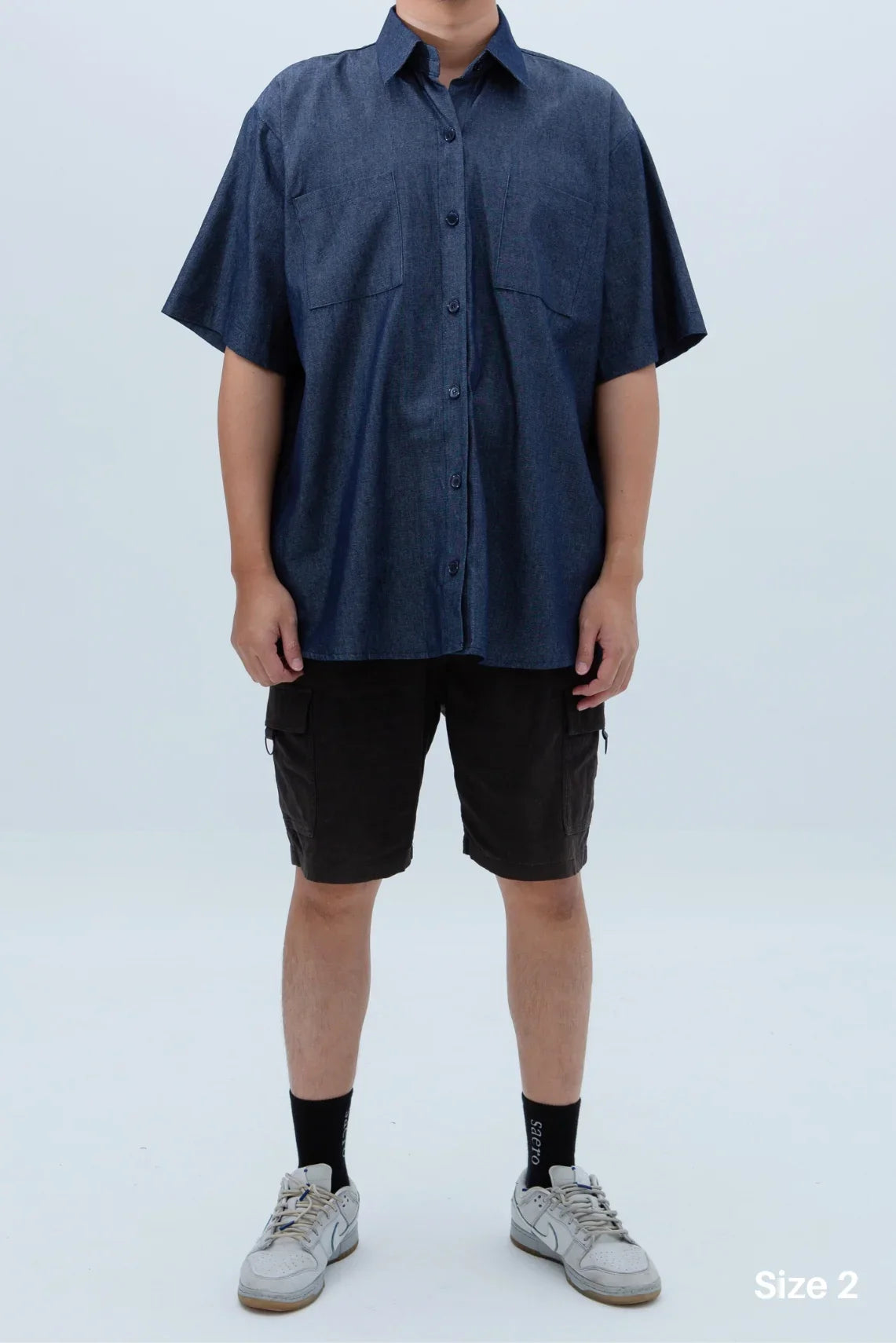 SAERO COLLECTIVE | Denim Short Sleeve Shirt | Blue