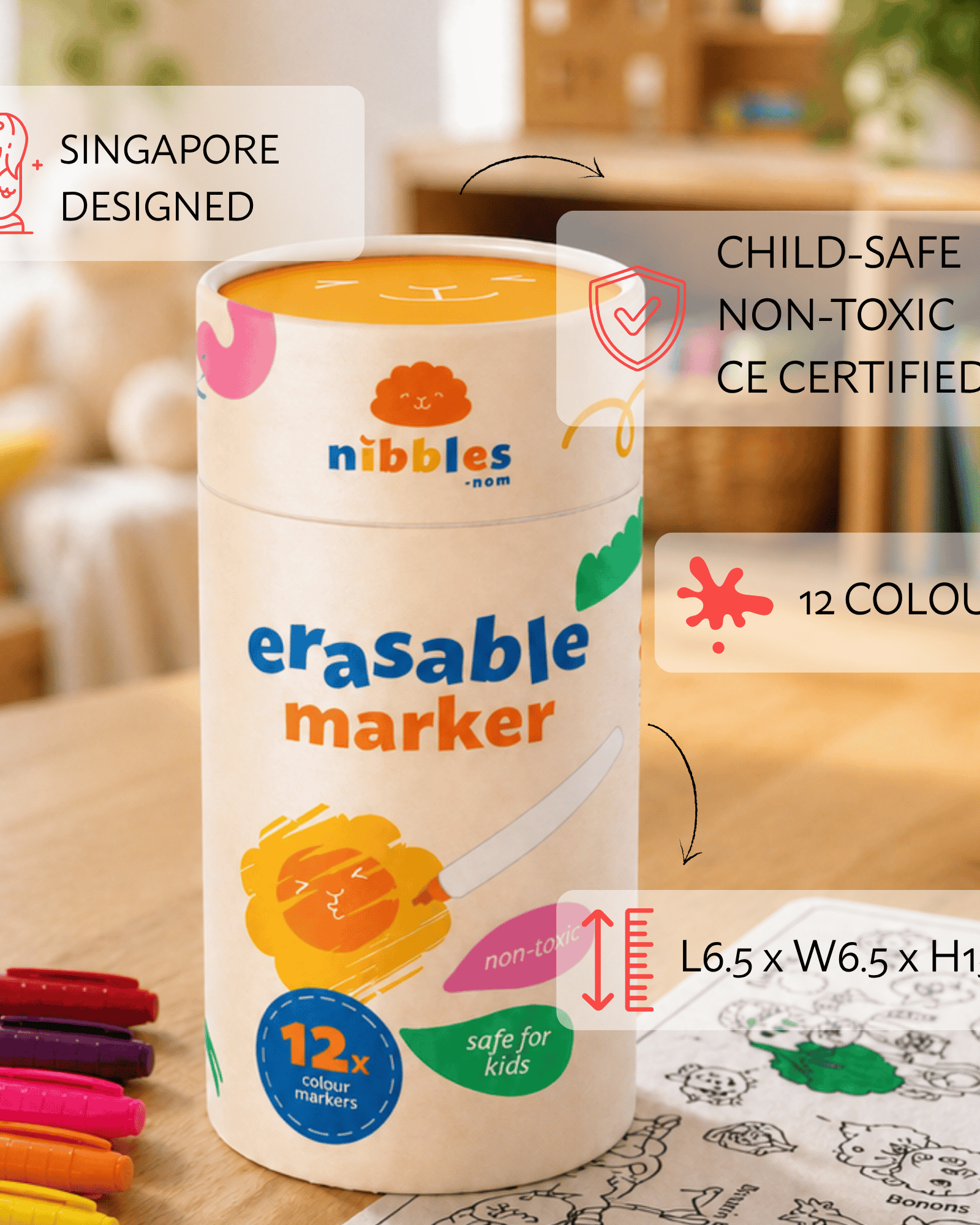 NOM | Nibbles by Nom Marker (For Silicone Colouring Mat)