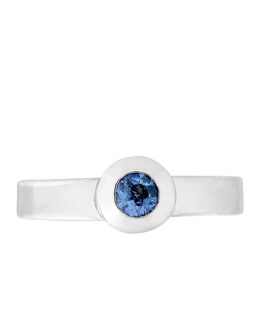 CREATIVE JEWELLERY STUDIO | Burmese Sky Blue Sapphire, Rhodium Plated Silver Ring by Design of Gems