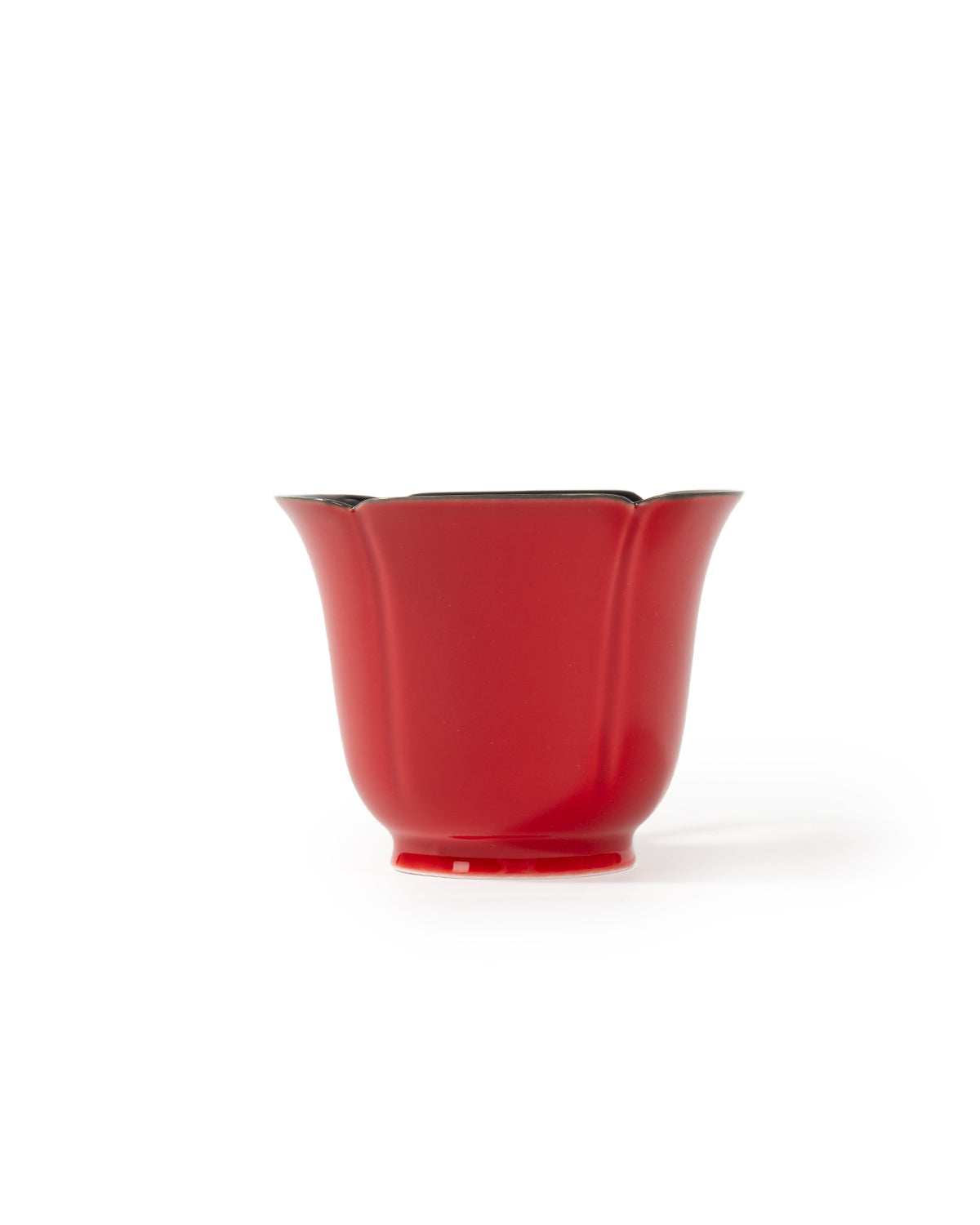 CRAFILAB | Vermilion Red & Moon Gazing Teacup With Heart & Shaped Side Handle