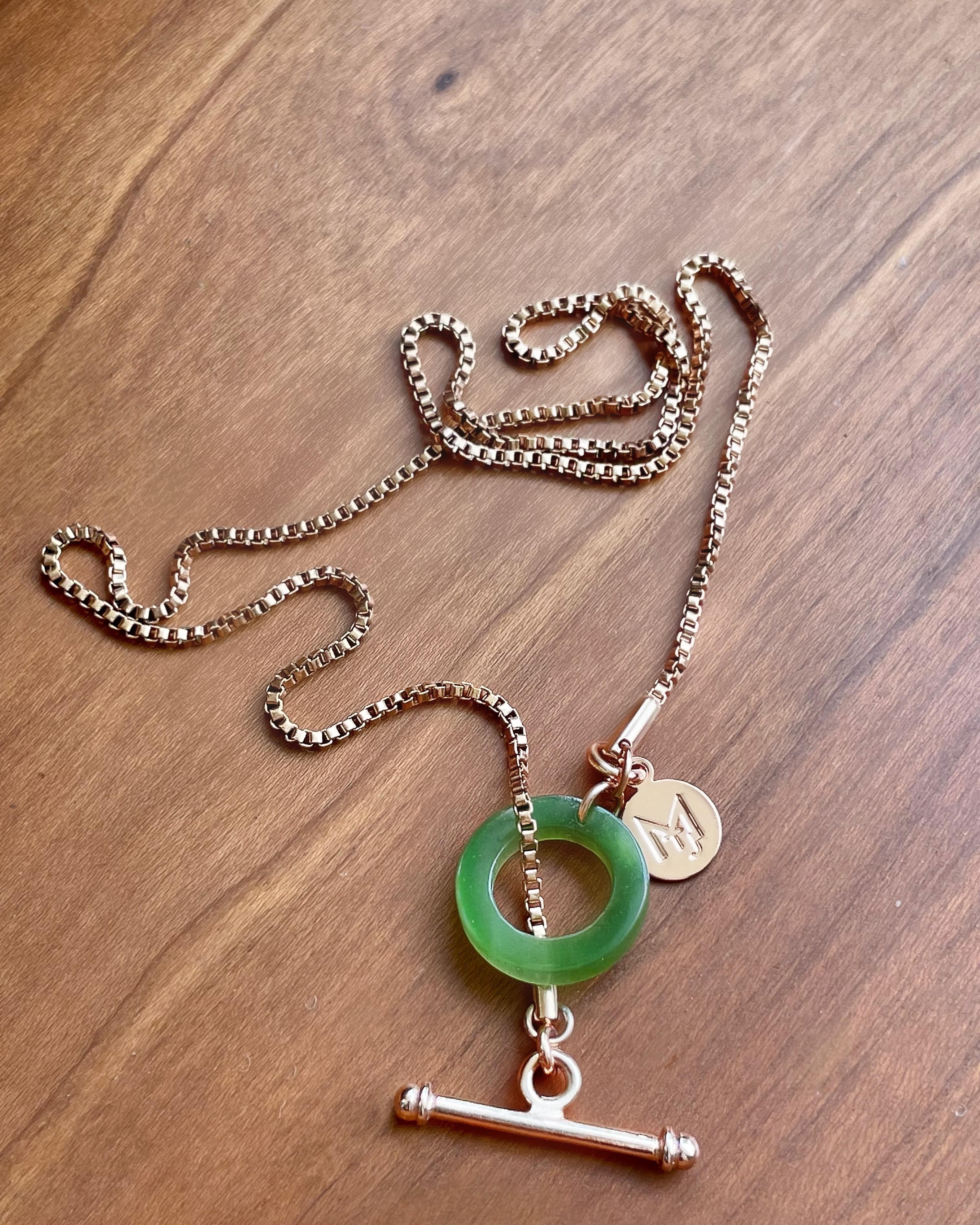 MARILYN TAN JEWELLERY | Nephrite Green Jade Toggle Pendant Necklace
