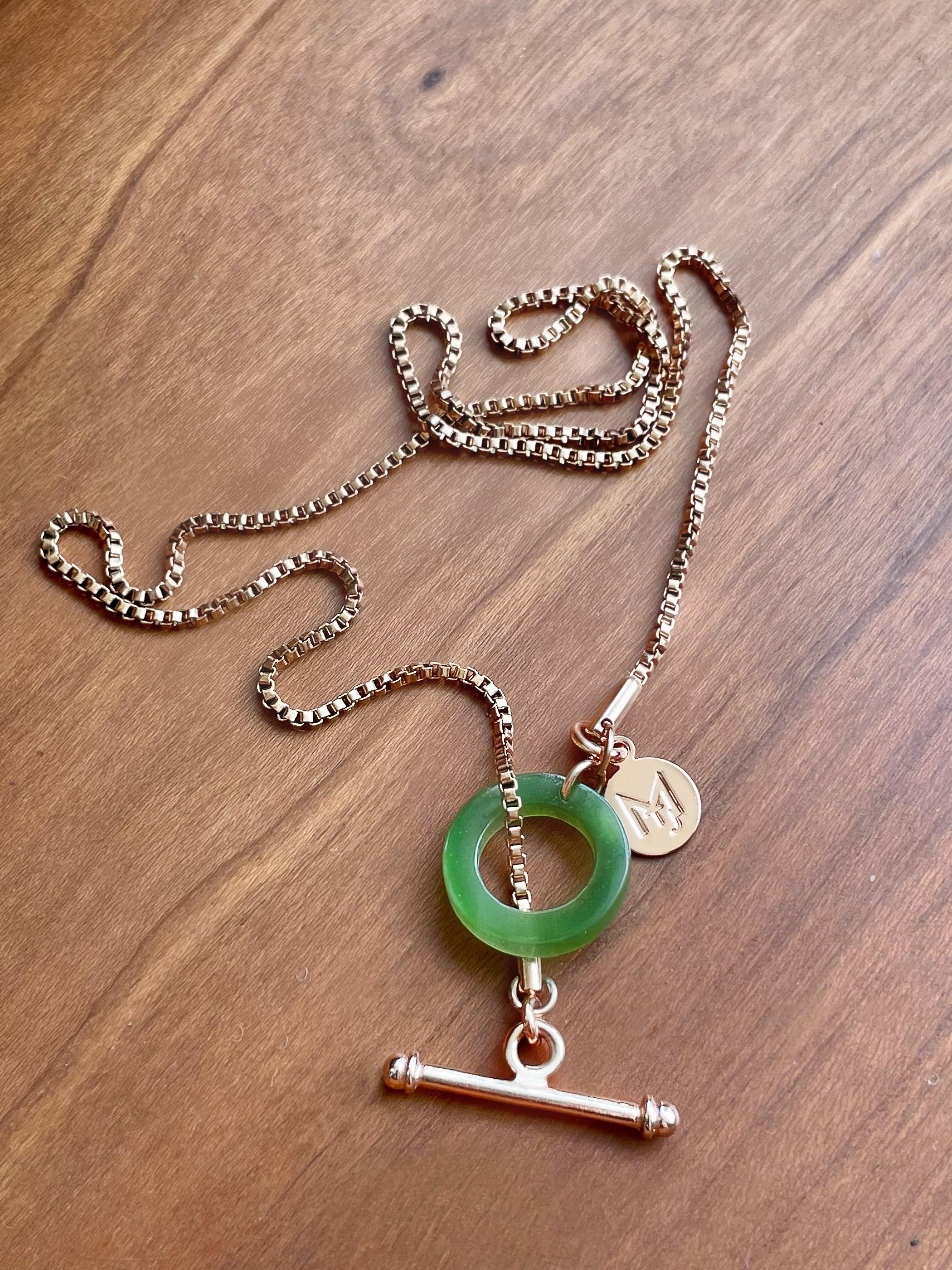 MARILYN TAN JEWELLERY | Nephrite Green Jade Toggle Pendant Necklace
