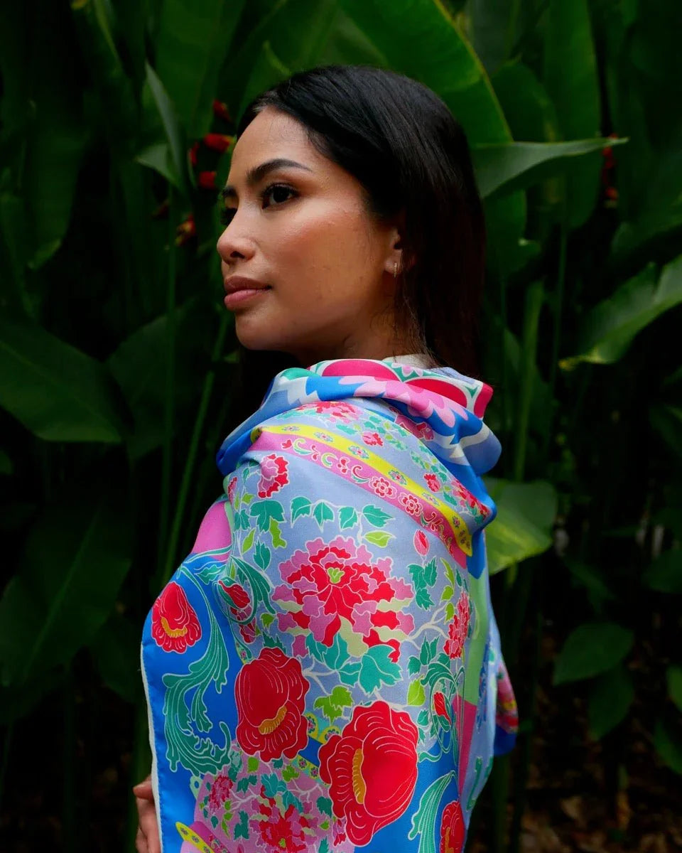 BINARY STYLE | Peranakan Bricollage Premium Silk Scarf