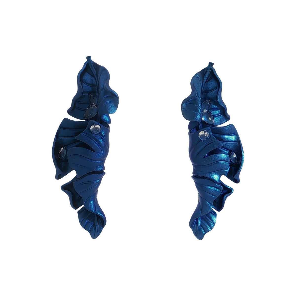 CREATIVE JEWELLERY STUDIO | My Tropical Garden: Artistic Titanium & Moonstones "Tropical Leaf" Earrings | Tyll Atelier