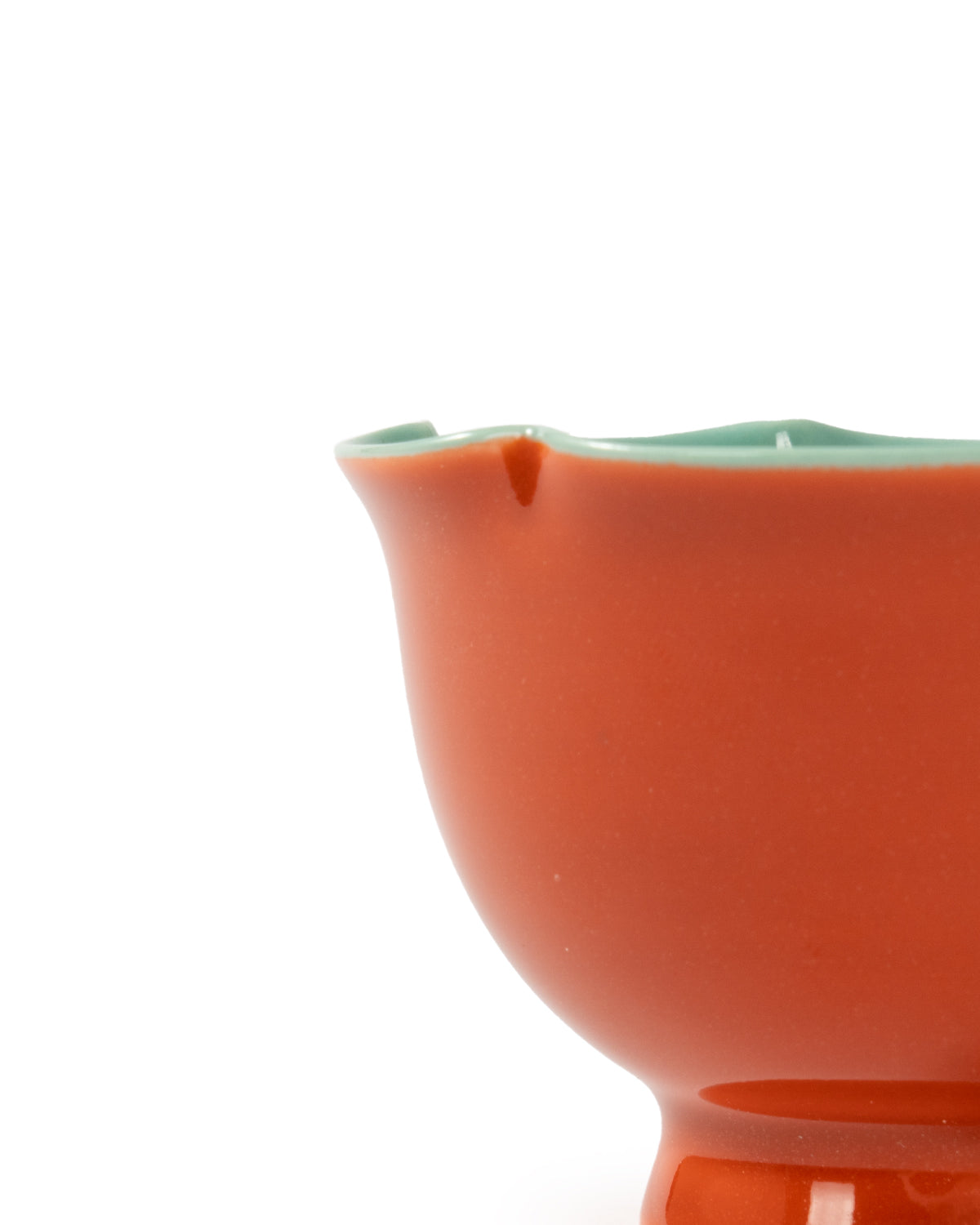 CRAFILAB | Brick Red & Turquoise Tall Flower & Ring Cup