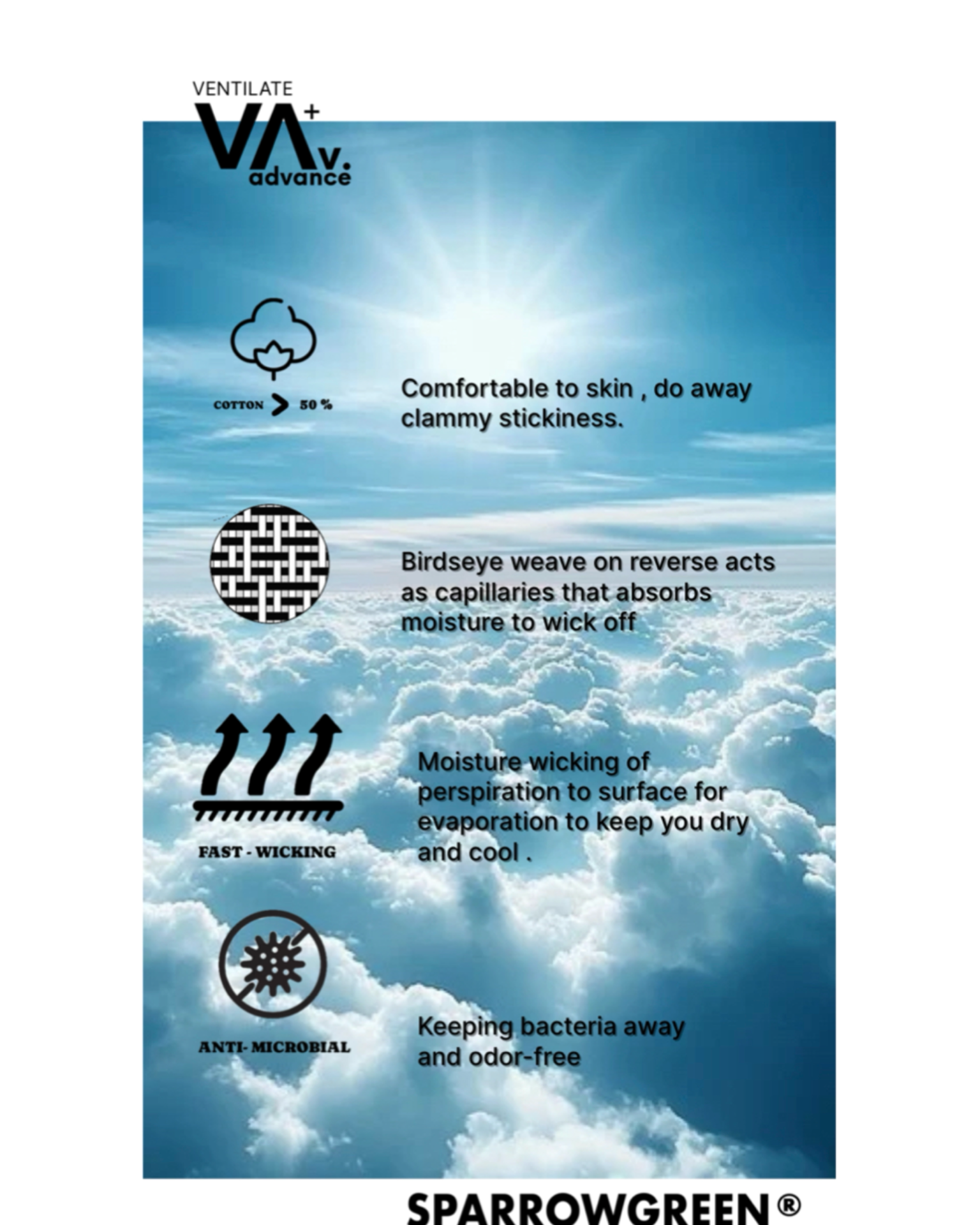 SPARROW GREEN | ADVEN+ T-shirt - Dark Steel