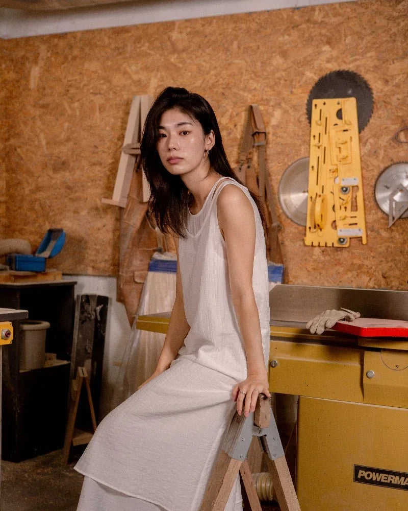 SAERO COLLECTIVE | Mok Textured Dress | White