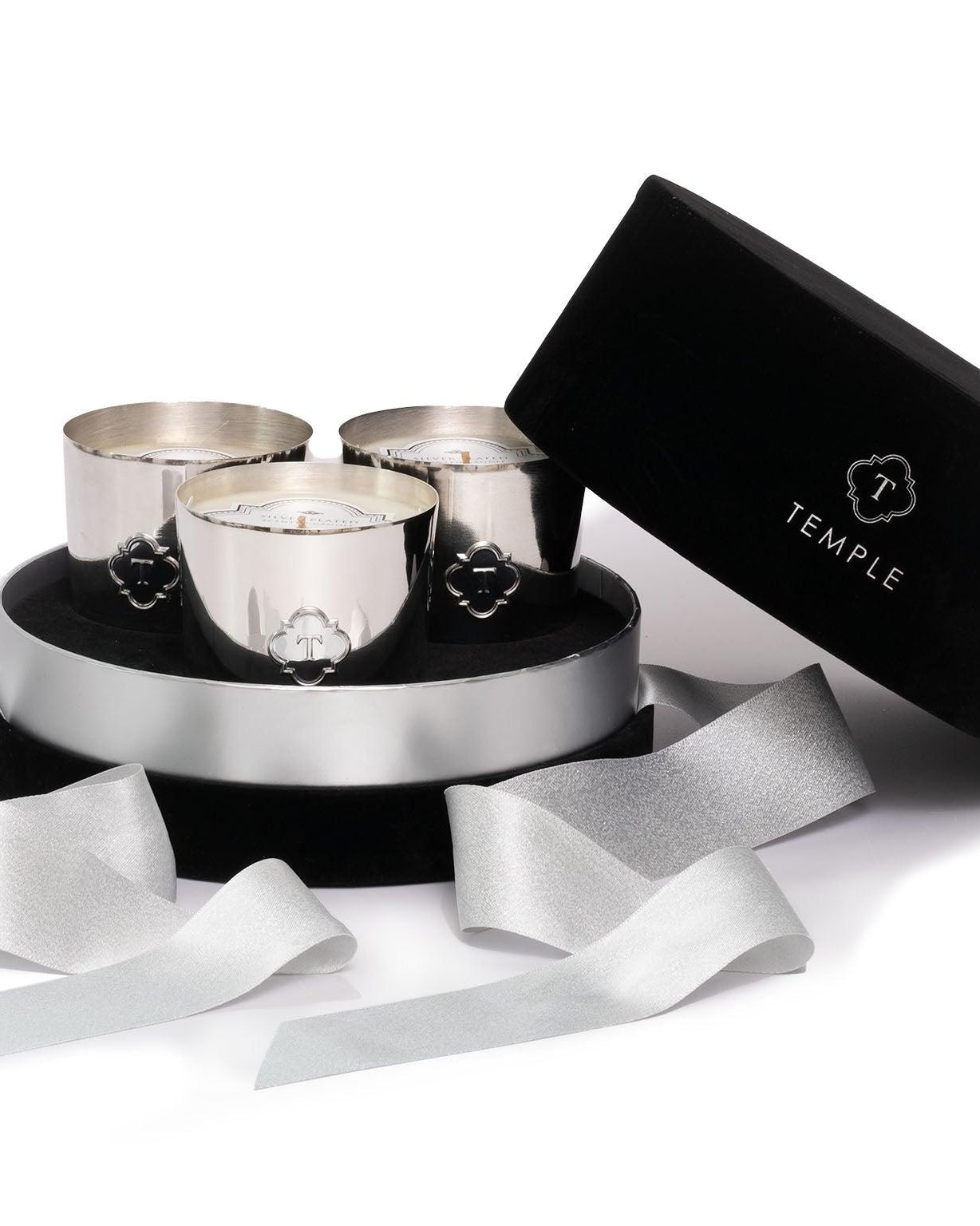 TEMPLE CANDLES | Christmas Silver Candle Trio Gift Box