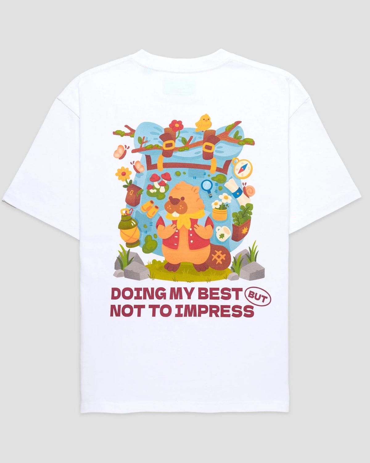 TALKING TOES | Eager Beaver Oversized Tee | White