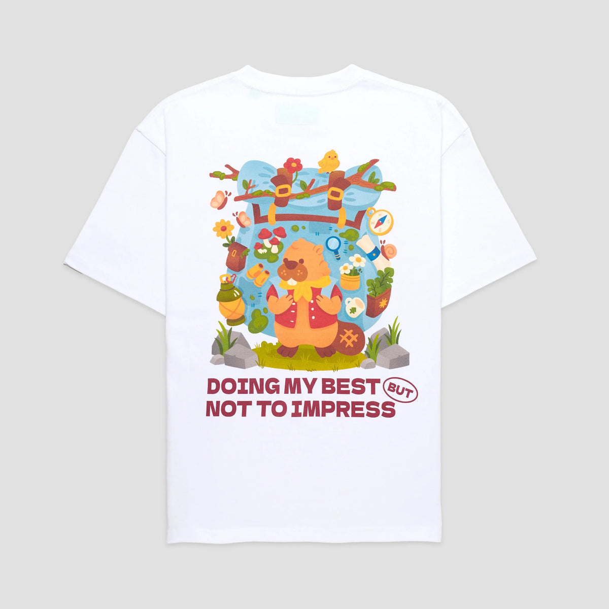 TALKING TOES | Eager Beaver Oversized Tee | White