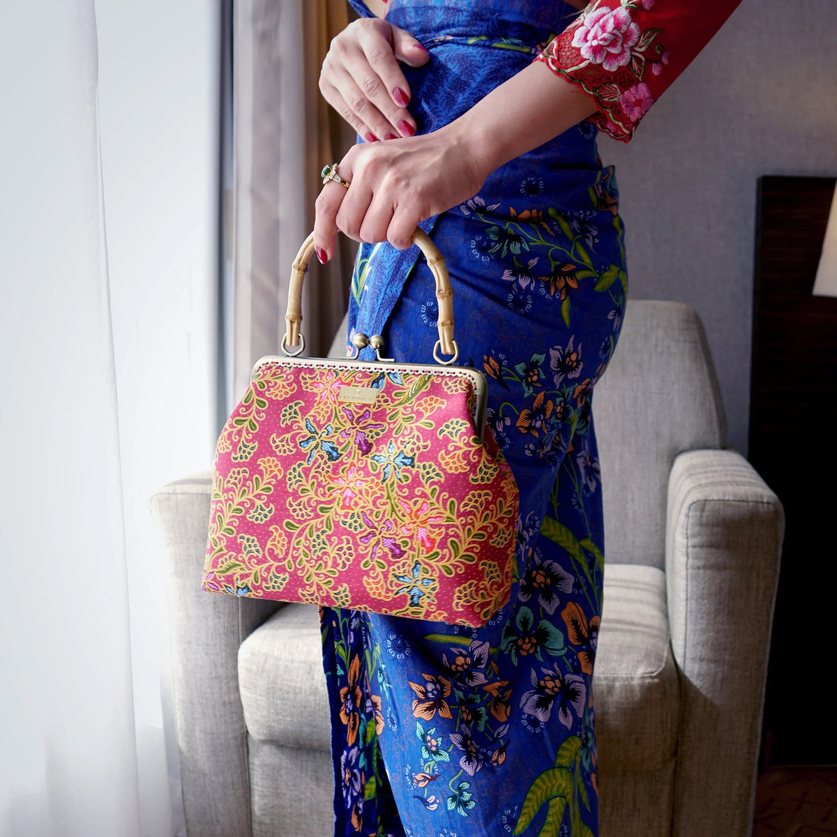COCOONESE | Bamboo Top Handle Bag - Orchid (RD)
