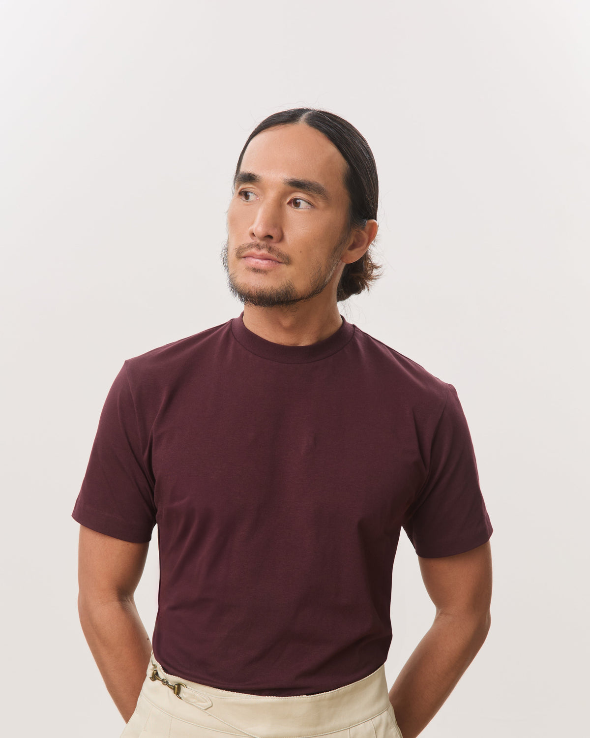 HOUSE OF ANON | Arlo Mock Neck Tee, Jersey