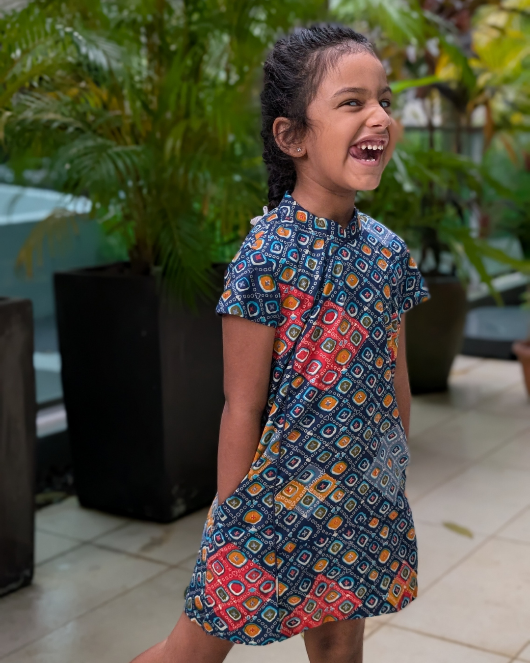 NIMBU | Jade Blue Girls Cheongsam Dress