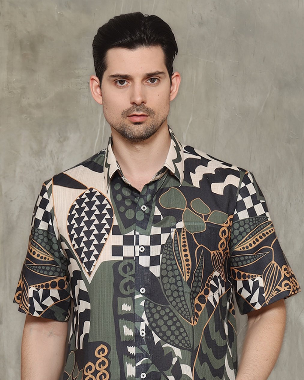 KANZI COLLECTION | Geometric Botanical Shirt