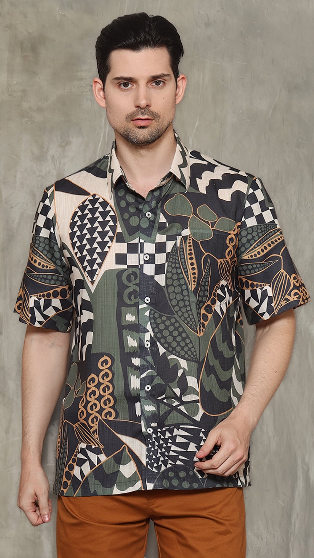 KANZI COLLECTION | Geometric Botanical Shirt