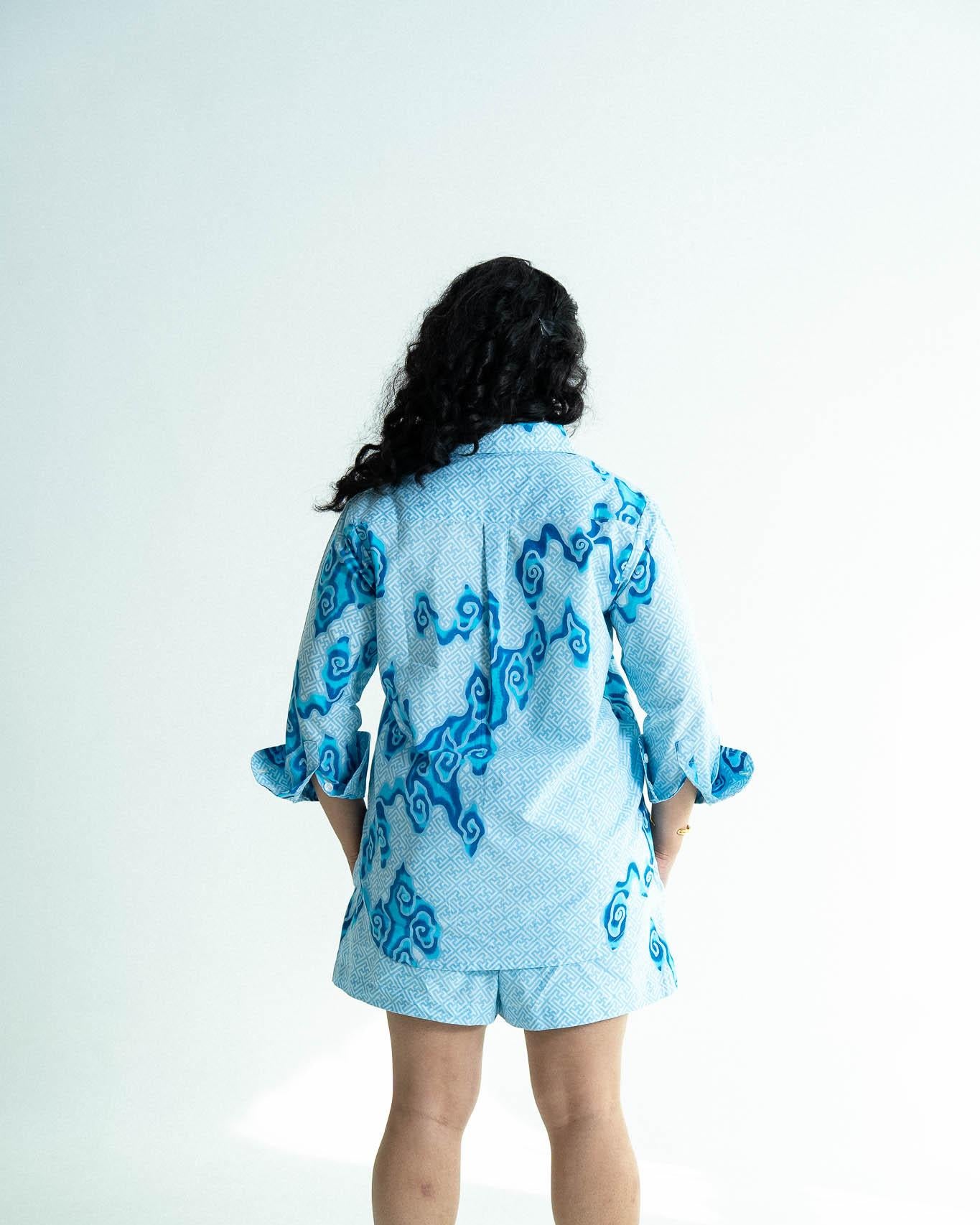 STUDIO GYPSIED | Batik Studio Shorts In Tumbuh Porcelain