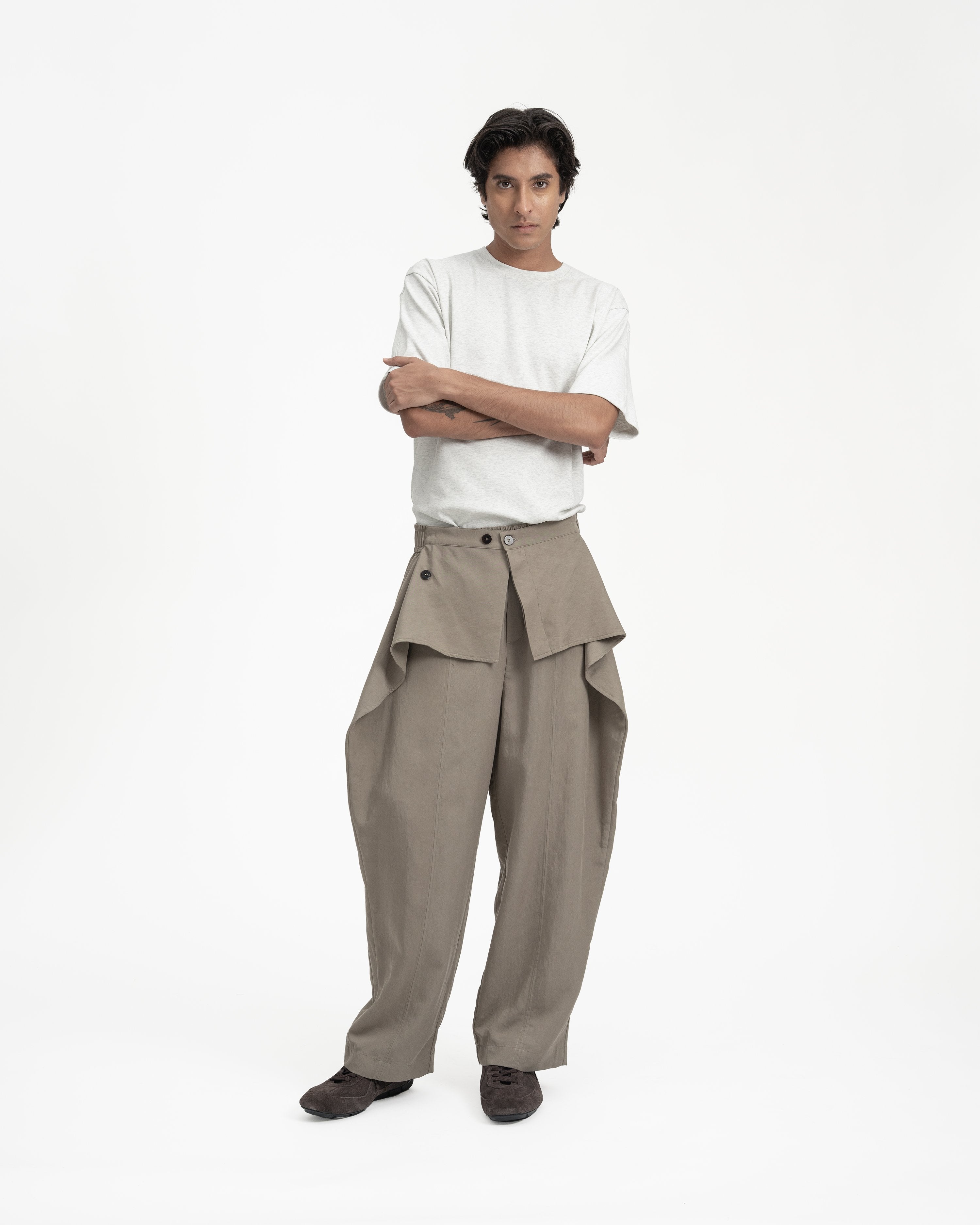 GRAYE | Sash Wrap Trousers | Olive