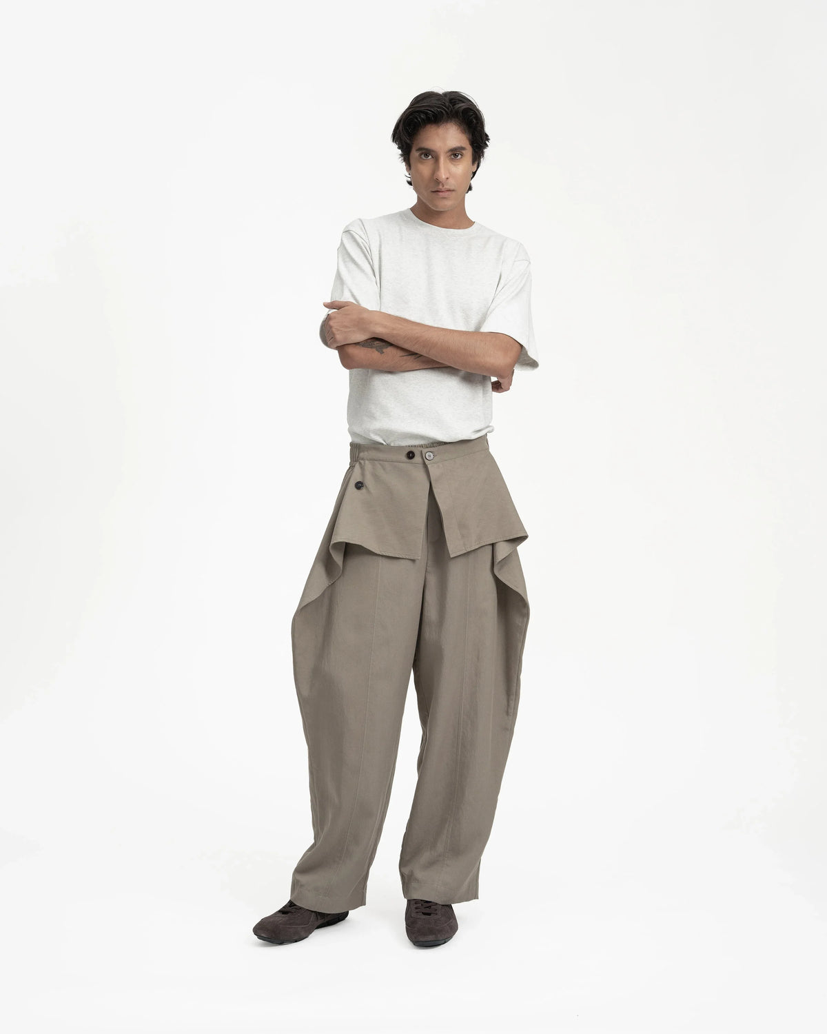 GRAYE | Sash Wrap Trousers | Olive