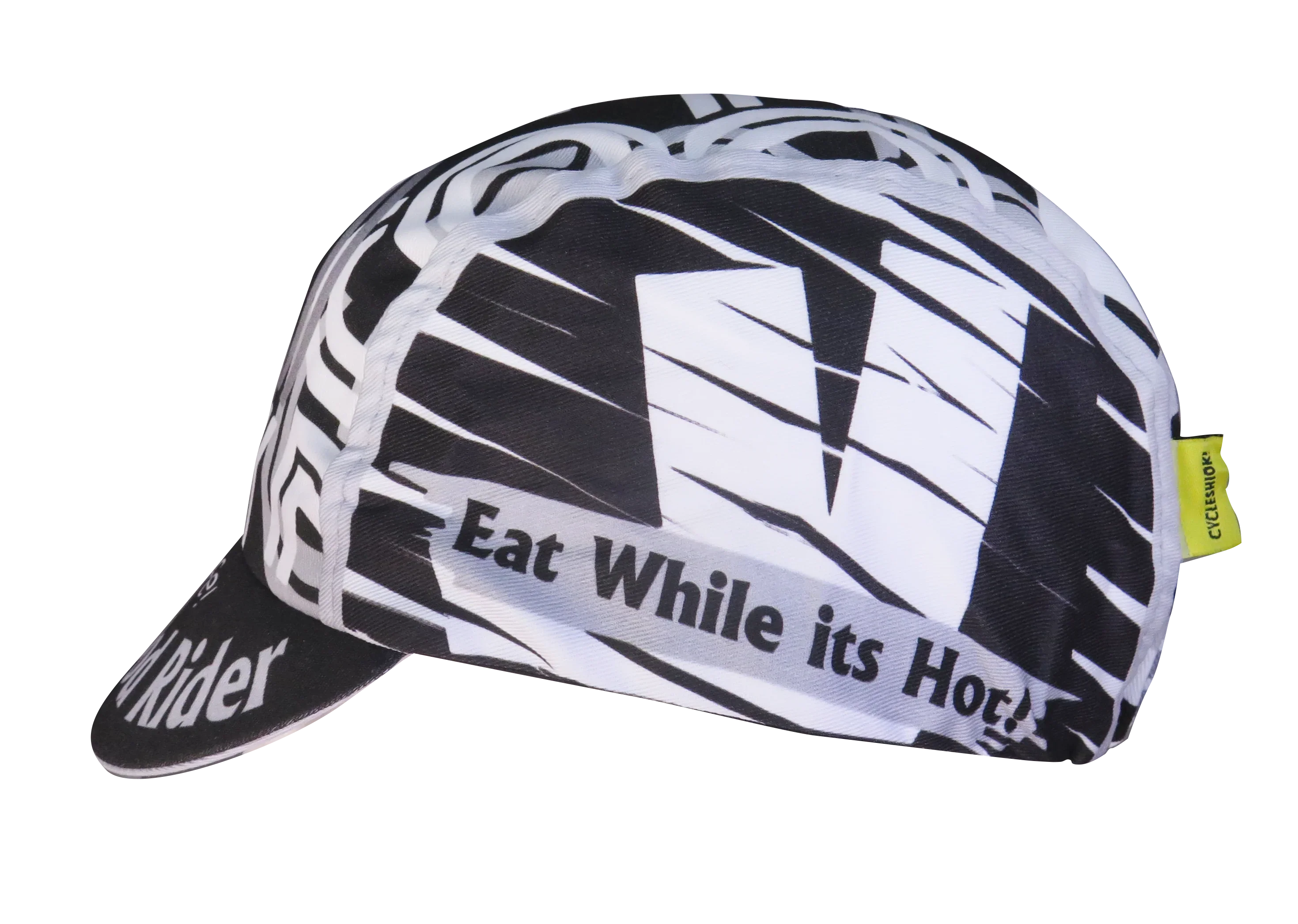 A DESIGN BY TAKACHYA | Cycling Cap - I Am Fast Food Rider (Greyscale)