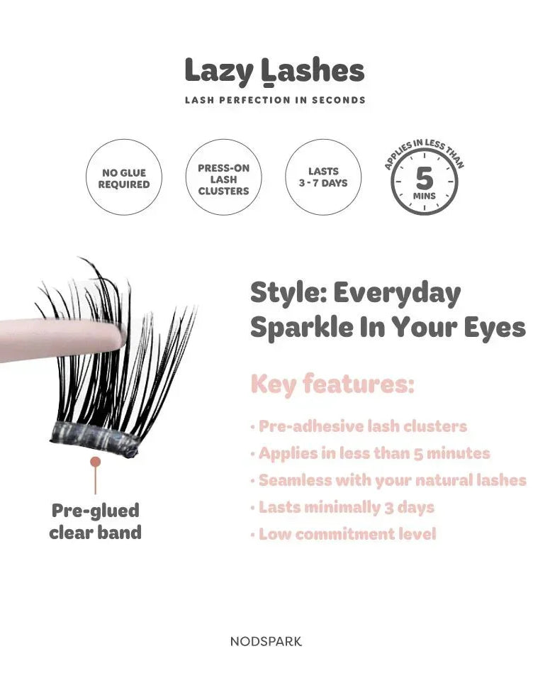 NODSPARK | Clear Band Everyday Sparkle In Your Eyes Lazy Lashes
