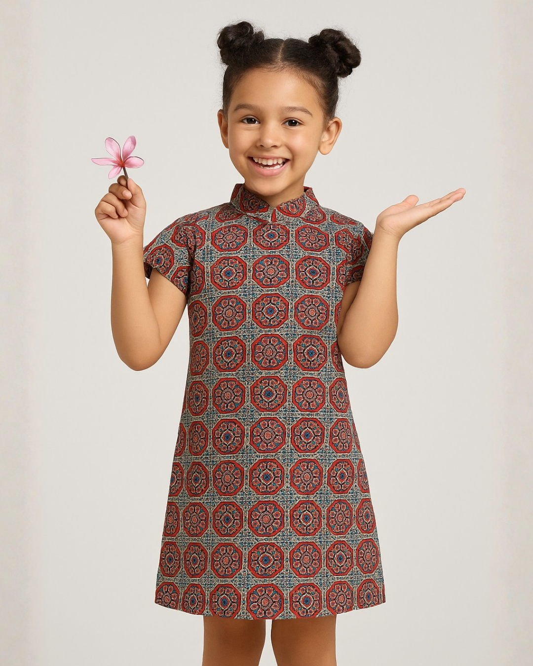 NIMBU | Phoenix Red Girls Cheongsam Dress