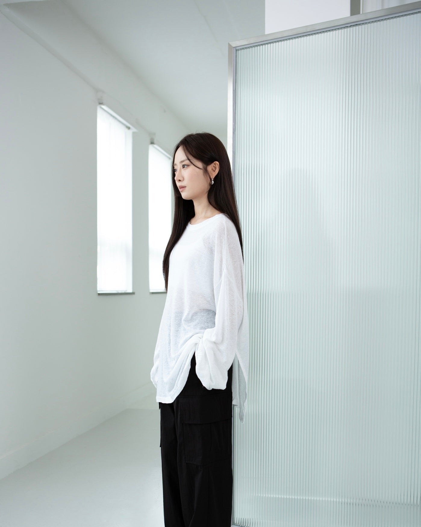SAERO COLLECTIVE | Myeon Long Sleeve Top | White
