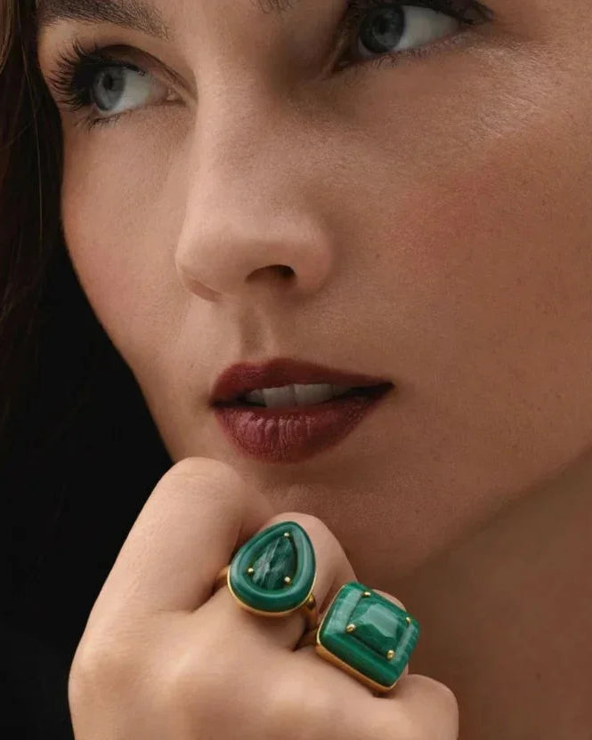 BOHEME BY VERO | Drops Ring | Malachite & Green Onyx