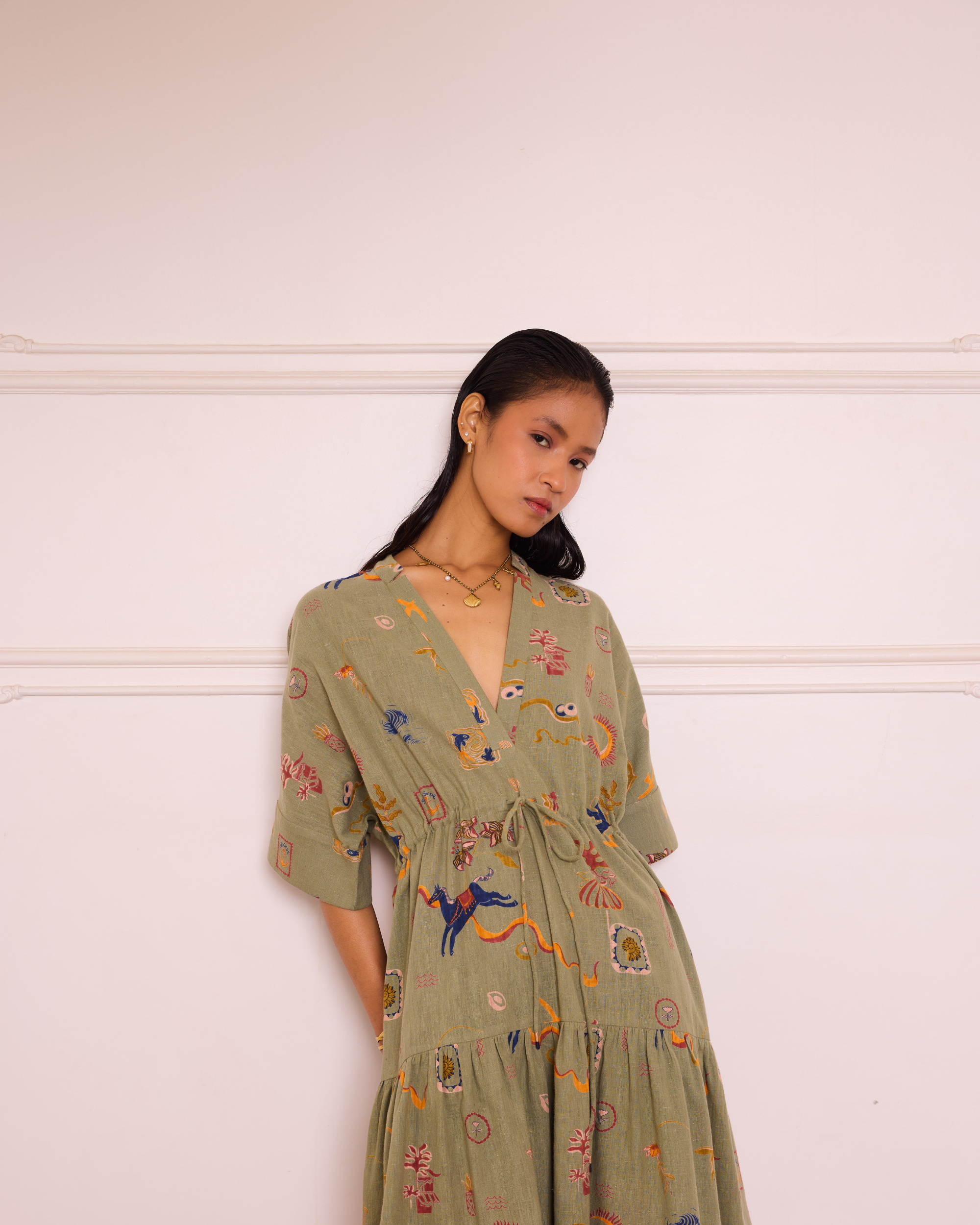 SUI | Seaside Bloom Handspun Handwoven Organic Cotton Dress