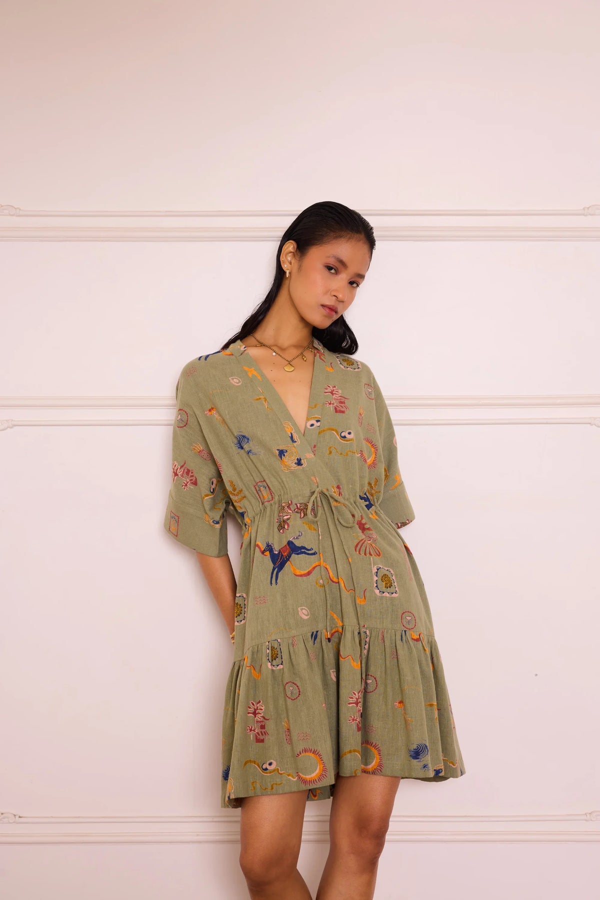 SUI | Seaside Bloom Handspun Handwoven Organic Cotton Dress