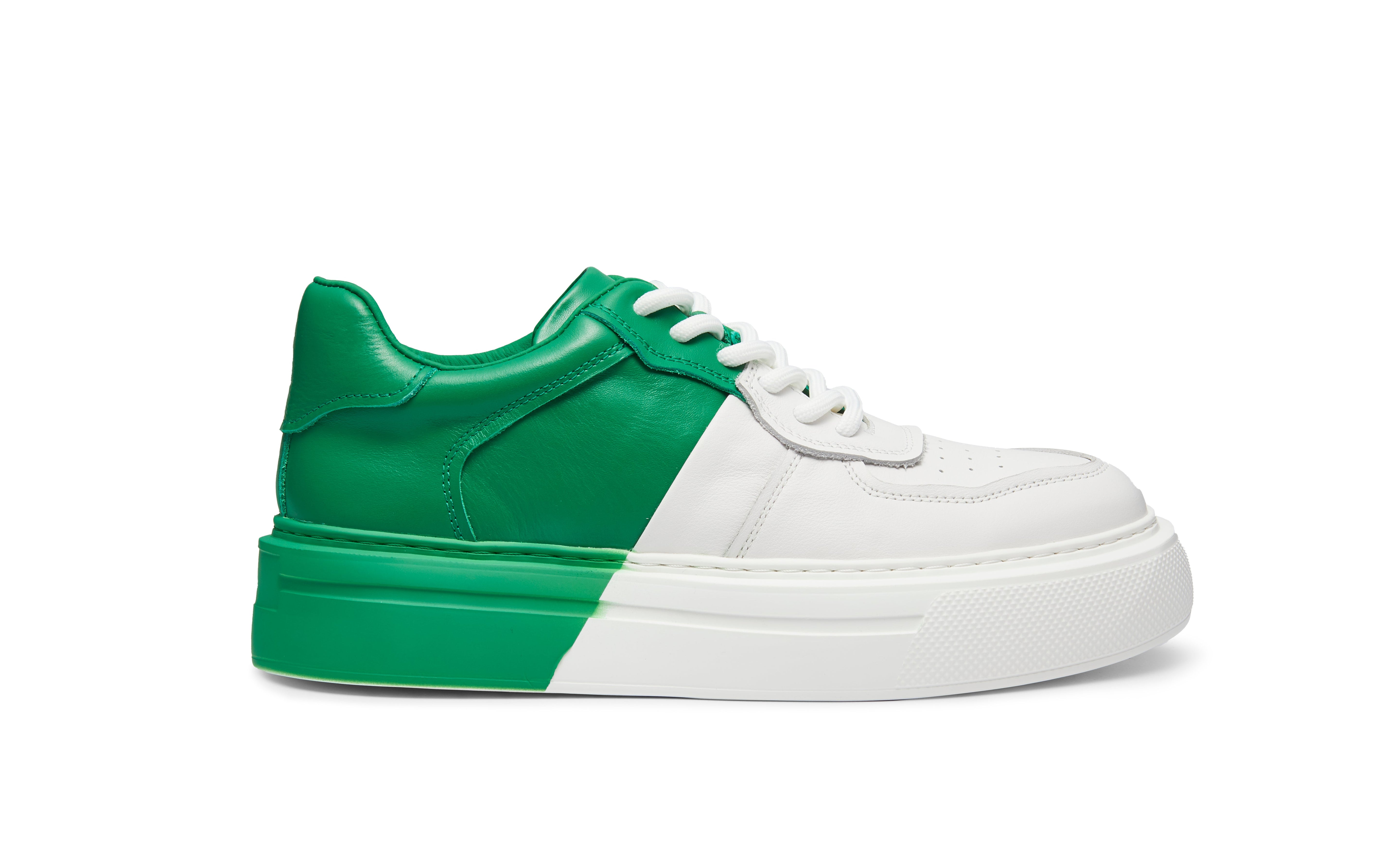 PROJECTWEAR | Fergie Dual Colour Leather Sneaker Green
