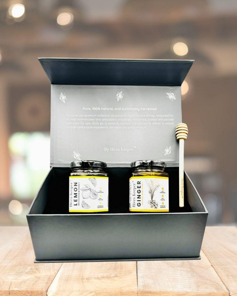 HIVES KEEPER | Infused Raw Honey Festival Gift Set – Lemon & Ginger Edition