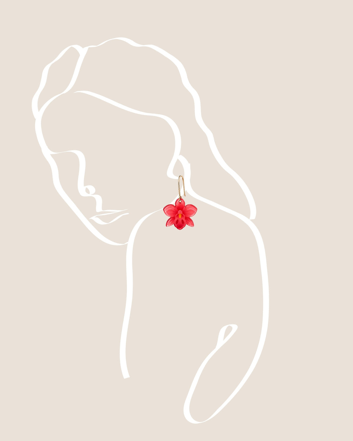 THE ANTECEDENT STORE | Red Orchid Earrings | Stories Of Singapore