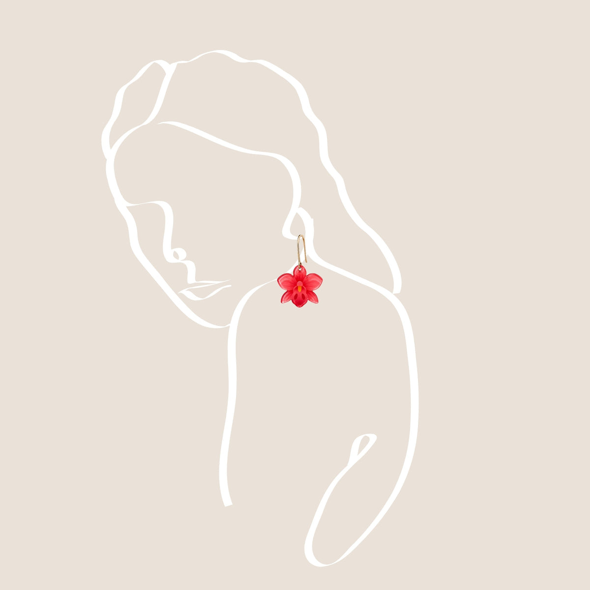 THE ANTECEDENT STORE | Red Orchid Earrings | Stories Of Singapore